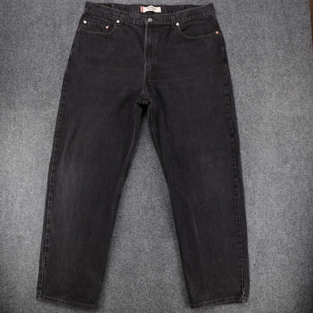 Vintage Levis 550 Mens Relaxed Fit Tapered Leg Denim Black Red Tab Jeans 40x32